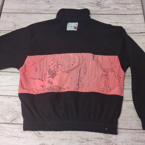 Vintage Ocean Pacific Mind Over Board Fleece Quarter Zip Black With Surf Motif - Picture 7 of 9